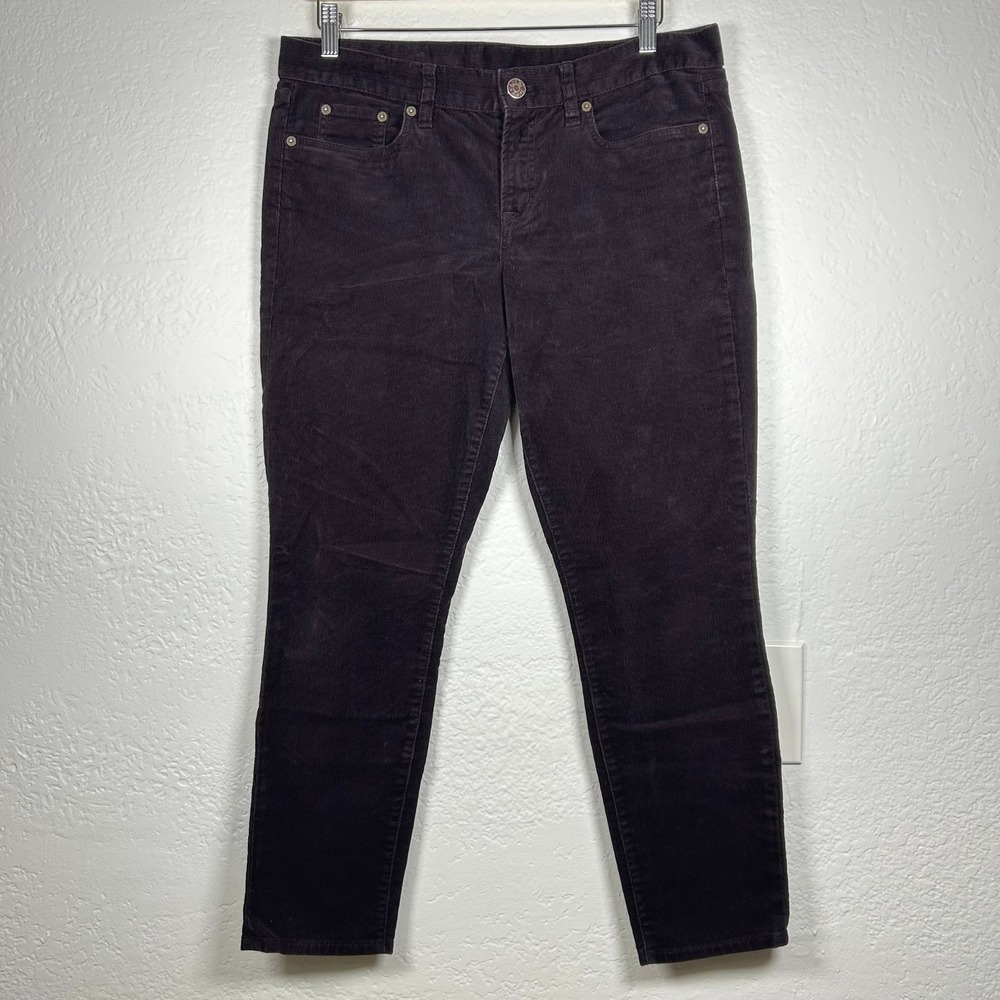 J.Crew Corduroy Toothpick Skinny Pants Purple Stretch Size 31